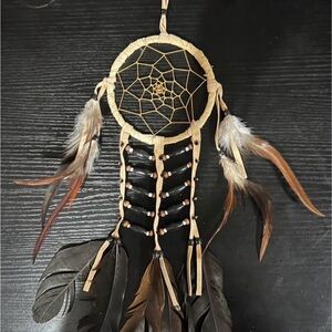 Handcrafted Black and Tan Dreamcatcher